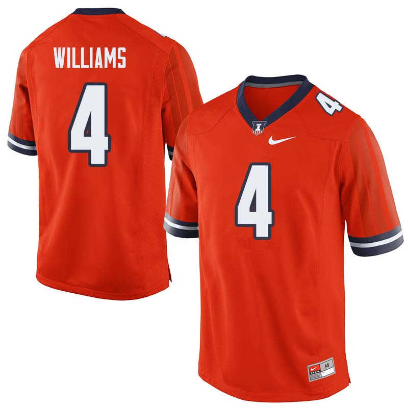 Men #4 Bennett Williams Illinois Fighting Illini College Football Jerseys Sale-Orange